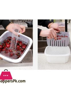 Maxware Double Tier Storage Box With Lid Household Refrigerator Fruit Vegetable Drain Basket 31 Bellylady Double Tier Storage Box With Lid Household Refrigerator Fruit Vegetable Drain Basket