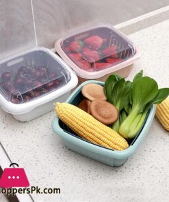 Maxware Double Tier Storage Box With Lid Household Refrigerator Fruit Vegetable Drain Basket 33 Bellylady Double Tier Storage Box With Lid Household Refrigerator Fruit Vegetable Drain Basket