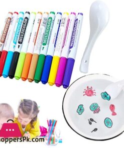 Magical Water Painting Pen Magic Doodle Drawing Pens 812 Colors Set Painting Floating Marker Pens Doodle Water Floating Pens with 1pcs Ceramic Spoon for Kids Adult Gift 12 Colors