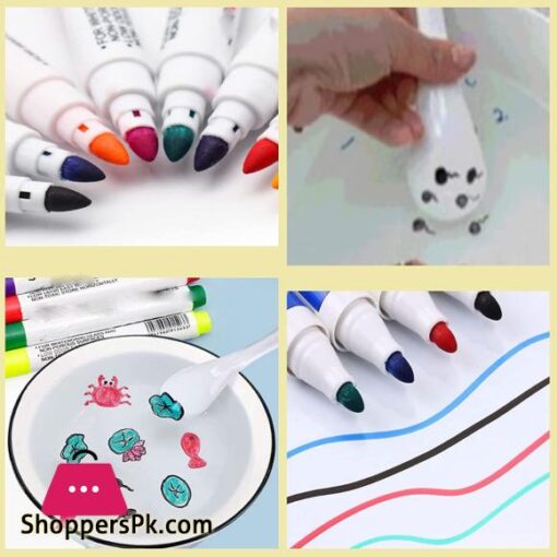 Magical Water Painting Pen Magic Doodle Drawing Pens 812 Colors Set Painting Floating Marker Pens Doodle Water Floating Pens with 1pcs Ceramic Spoon for Kids Adult Gift 12 Colors