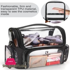 Makeup Case Professional Makeup Bag For Artist Cosmetic Brush Storage Holder Organizer Travel Portable With Adjustable Dividers Medium Clear