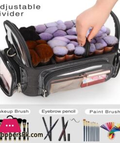 Makeup Case Professional Makeup Bag For Artist Cosmetic Brush Storage Holder Organizer Travel Portable With Adjustable Dividers 27 Makeup Case Professional Makeup Bag For Artist Cosmetic Brush Storage Holder Organizer Travel Portable With Adjustable Dividers Medium Clear