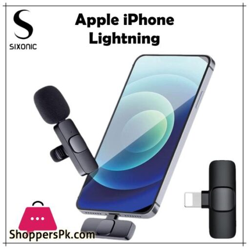 Sixonic 100 Original K8 Wireless Microphone For Android Type C AppleiPhone For Live Streaming Vlogging Recording and Live Interviews Etc
