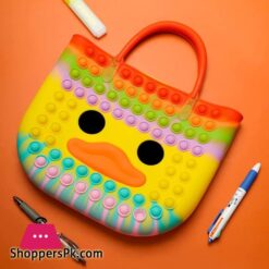 Zhuoverci Pop It Purse Cute Duck Pop Bag For Girls Sensory School Supplies Fidget Toys For Stressautism Relievepop Push Bubble Crossbody Purse