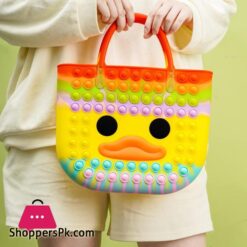 Zhuoverci Pop It Purse Cute Duck Pop Bag For Girls Sensory School Supplies Fidget Toys For Stressautism Relievepop Push Bubble Crossbody Purse