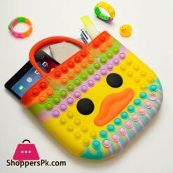 Zhuoverci Pop It Purse Cute Duck Pop Bag For Girls Sensory School Supplies Fidget Toys For Stressautism Relievepop Push Bubble Crossbody Purse