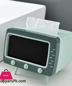 TV tissue box mobile phone stand desktop tissue napkin holder case Green
