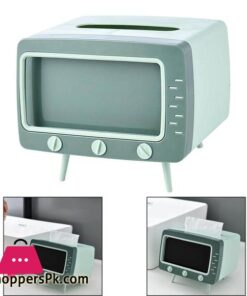 Tv Tissue Box + Mobile Phone Stand Desktop Tissue Napkin Holder Case 62 Tv Tissue Box Mobile Phone Stand Desktop Tissue Napkin Holder Case Green