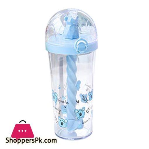 Water Bottle Reusable Insulated Plastic Cartoon Reusable Straw Travel Cup for Home