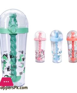 Water Bottle Reusable Insulated Plastic Cartoon Reusable Straw Travel Cup For Home