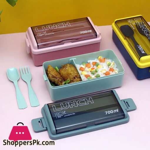Airtight Lunch Box Portable Bento Box Food Grade Plastic With Fork Spoon Food Containers Lunch Fresh Bags Office