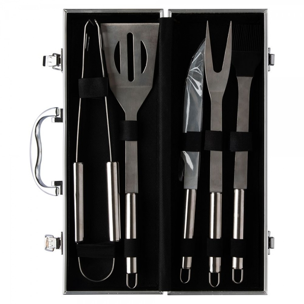 Barbecue Tool Kit With 5 Piece With Aluminium Case