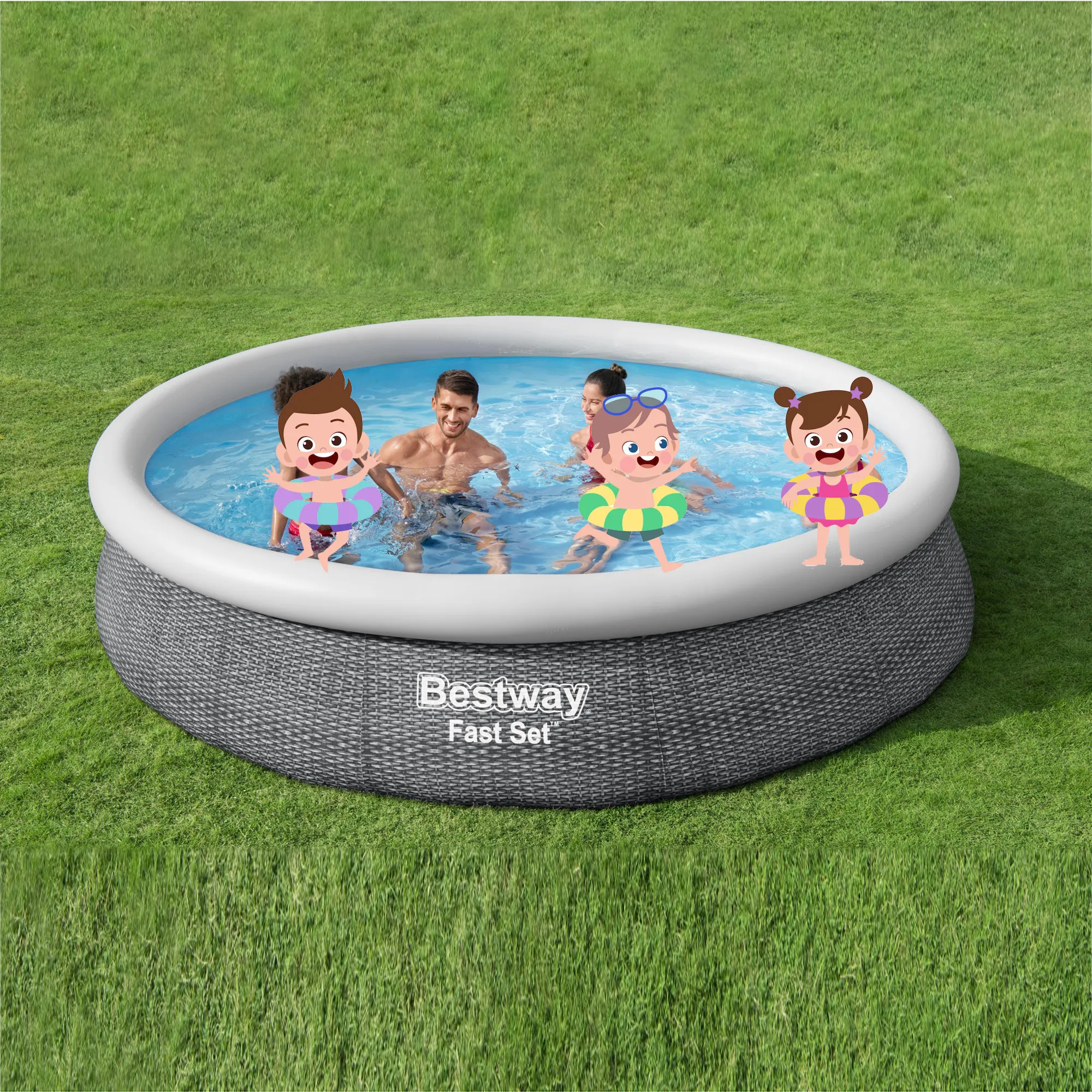 Bestway 12Ft X 30 Inch Fordable Easy Set Above Ground Swimming Pool For Backyard Or Garden - 57443