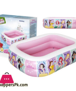 Bestway Disney Princess Inflatable Family Pool For Kids Girls & Boys Summer Play Water Games 4.8 Fit Width 19 Inch Depth 6.6 Ft Length - 91056