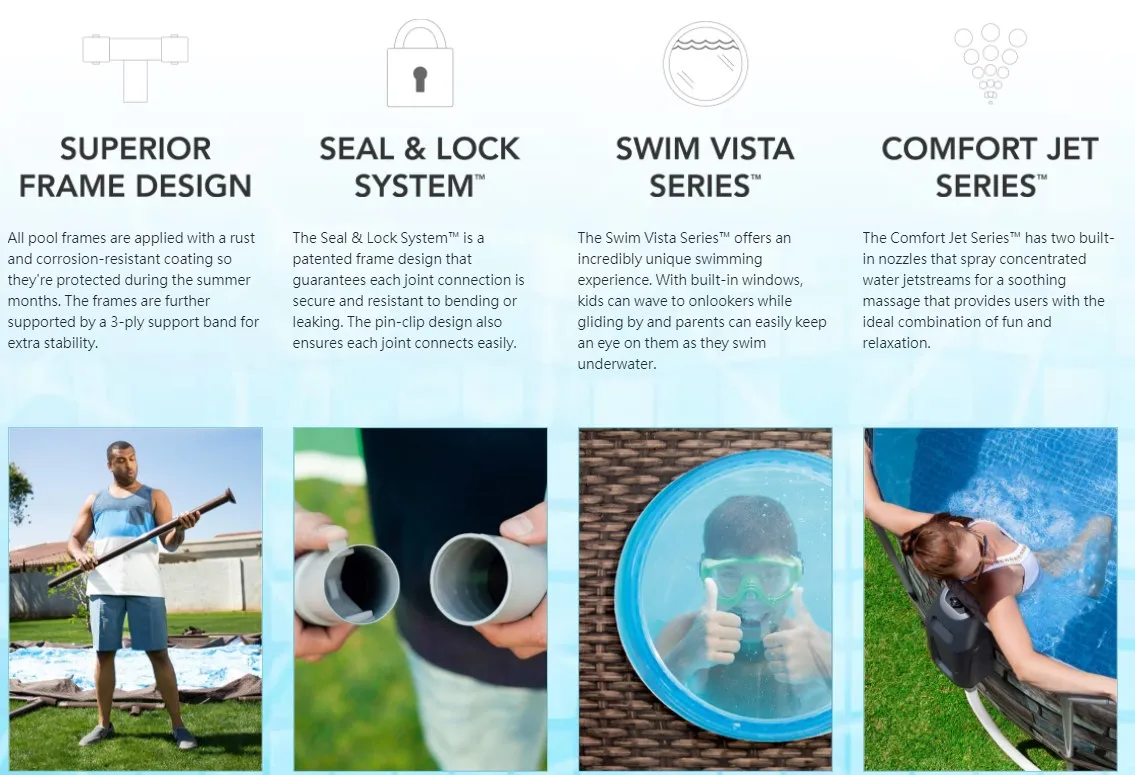 Bestway Power Steel Swim Vista Oval Pool 427X250X100Cm - 56714