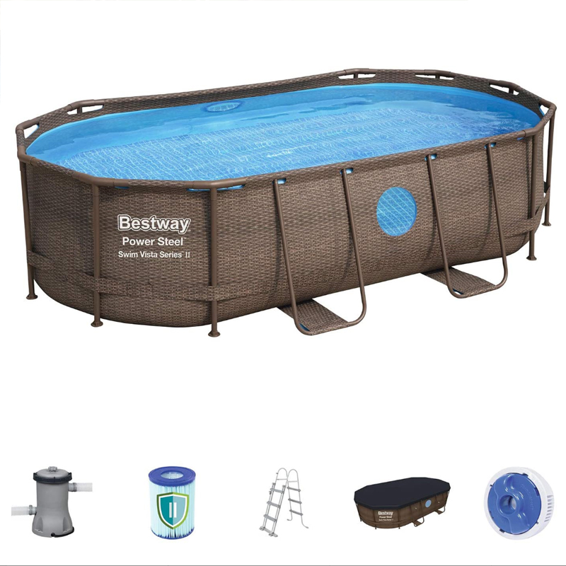 Bestway Power Steel Swim Vista Oval Pool 427X250X100Cm - 56714