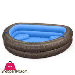 Bestway Rattan Look Chocolate Brown TruPrint Family Pool 231 x 178 x 53 cm