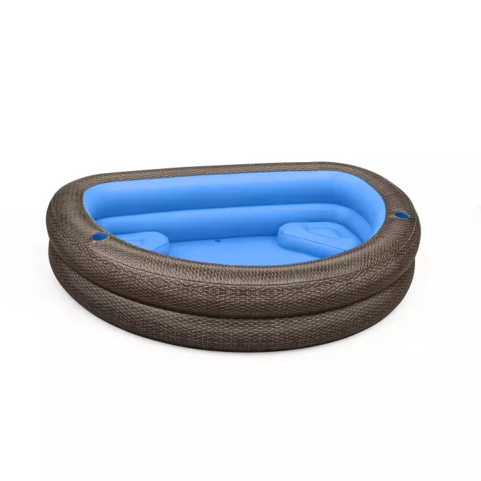 Bestway Rattan Look Chocolate Brown Truprint Family Pool 231 X 178 X 53 Cm