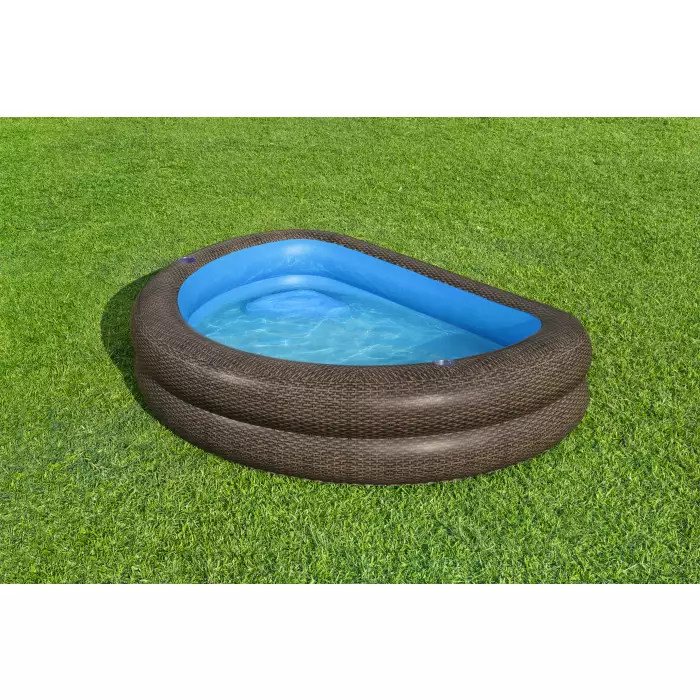 Bestway Rattan Look Chocolate Brown Truprint Family Pool 231 X 178 X 53 Cm