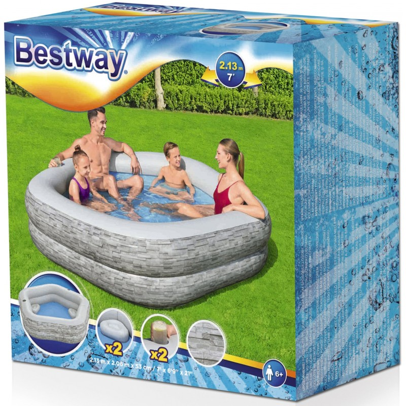 Bestway Truprint Inflatable Pool 213 X 206 X 53 Cm - 54423 6 Bestway Truprint Inflatable Pool 213 X 206 X 53 Cm - 54423