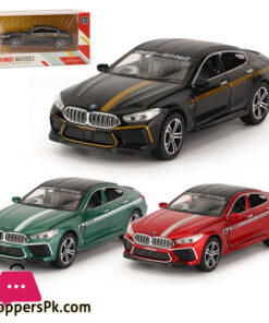 BMW M8 Diecast Model Car for 1:24 Alloy Toy Car Pull Back Toy Vehicle with Sound and Light Door Can Be Opened for Boys Girls Festival Birthday Gift