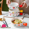 Colorful Round Ceramic Baking Dish With Single Handle Serving Dish