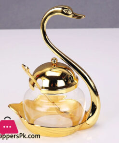 Creative Seasoning Jar Glass Kitchen Bottle Cute Coffee Sand Sugar Swan Salt Shaker European Spice Sauce Bottle Storage
