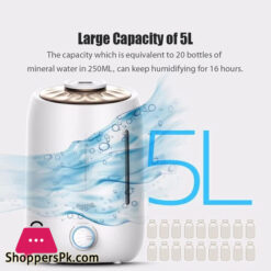 Deerma F600 Ultrasonic Humidifier Manual Air Purifier Rotatable Mist Nozzle Quiet Operation With Activated Carbon Filter For Home &Amp; Office (5L)