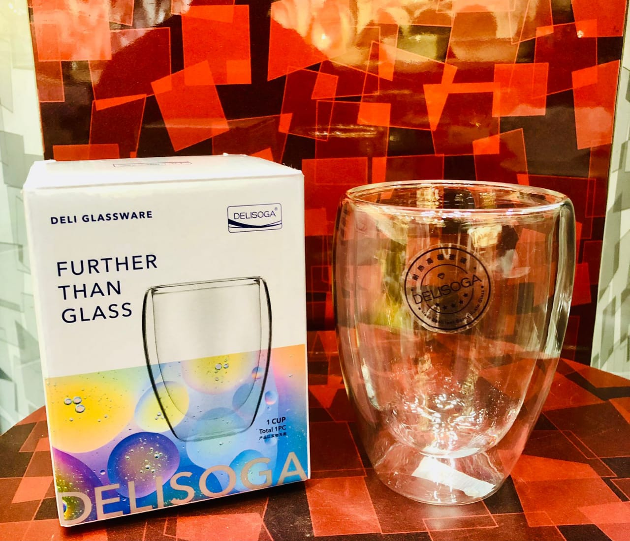 Deli Delisoga 350Ml Double Walled Glass High Borosilicate Glass Coffee Mug Milk 1Pcs