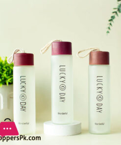 Glass Bottle Happy Day Lucky Day Glass Drinking Bottle 350Ml - Image 3