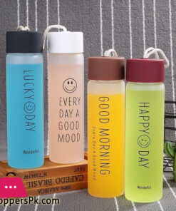 Glass Bottle Happy Day Lucky Day Glass Drinking Bottle 350Ml - Image 5