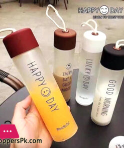 Glass Bottle Happy Day Lucky Day Glass Drinking Bottle 350ml