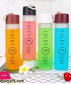 Glass Bottle Happy Day Lucky Day Glass Drinking Bottle 350Ml - Image 6