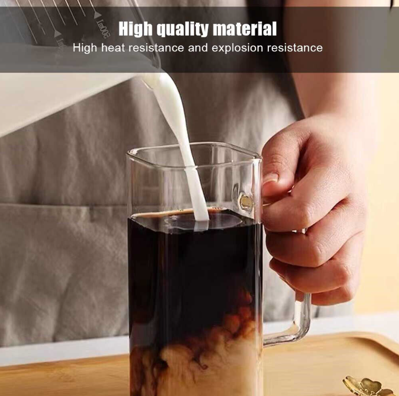 Ice Tea Glass Mug With Wooden Top And Glass Straw Capacity - 450Ml