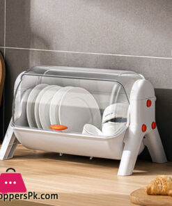 Kitchen with Cover Dustproof Plastic Dish Rack Kitchen Rack Kitchen Storage Rack