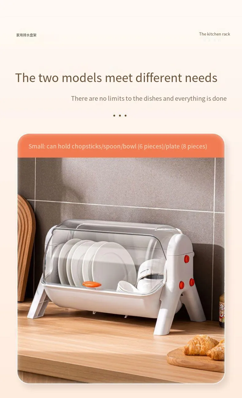 Kitchen With Cover Dustproof Plastic Dish Rack Kitchen Rack Kitchen Storage Rack