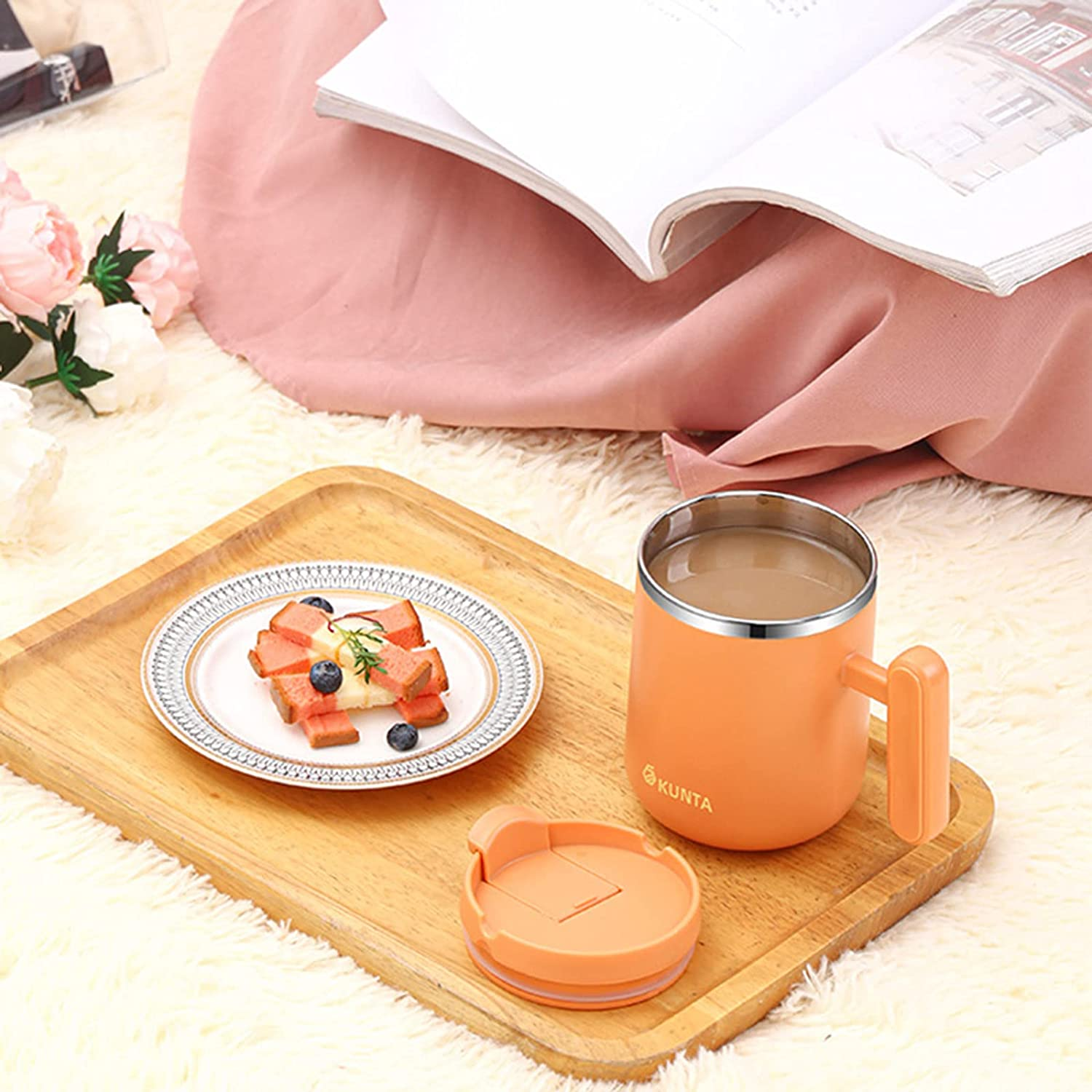 Kunta Travel Mug Breakfast Cup Portable Stainless Steel Keep Cold Warm 12H For Kids Aldult School Office Picnic Travel 450Ml 17 Kunta Travel Mug Breakfast Cup Portable Stainless Steel Keep Cold Warm 12H For Kids Aldult School Office Picnic Travel 450Ml