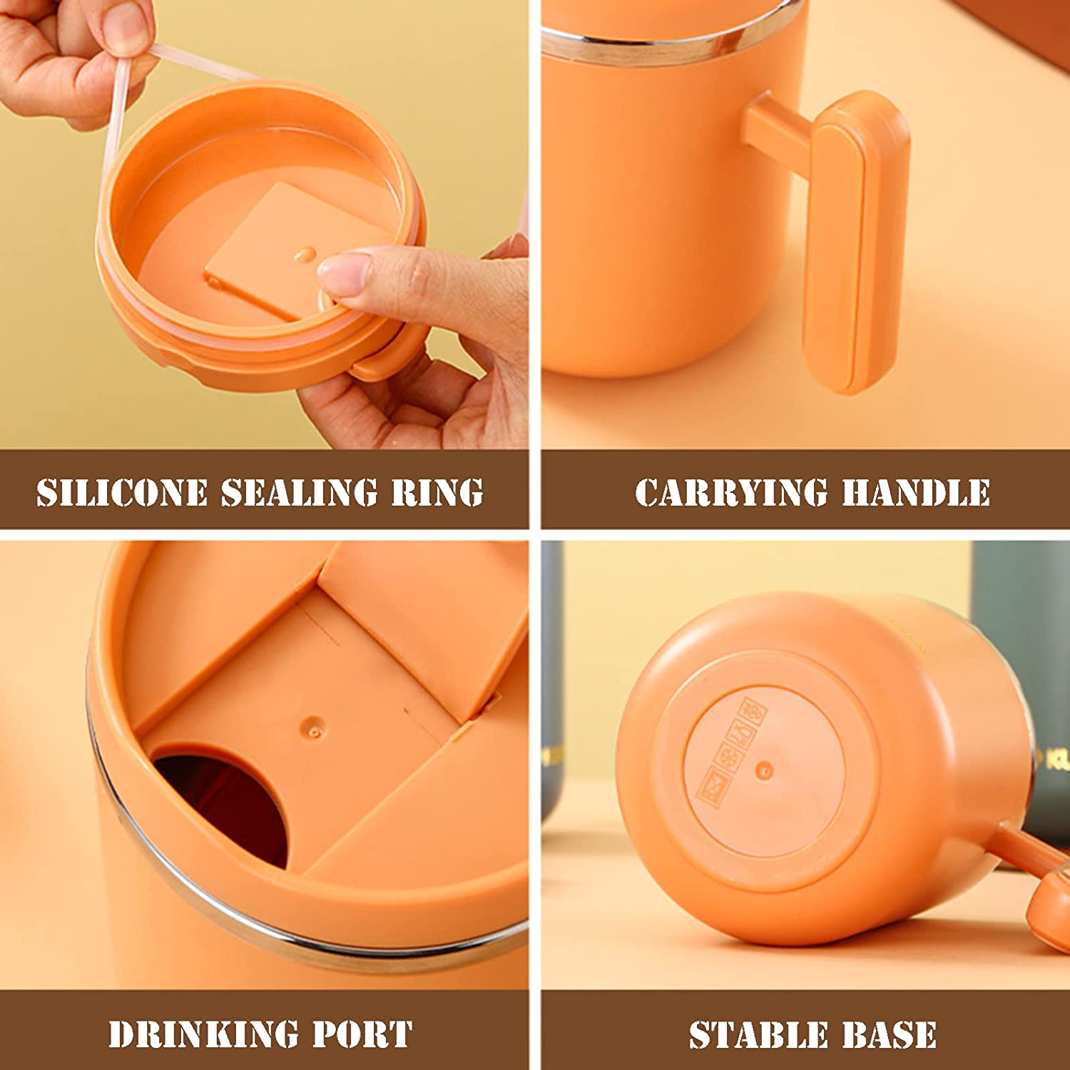 Kunta Travel Mug Breakfast Cup Portable Stainless Steel Keep Cold Warm 12H For Kids Aldult School Office Picnic Travel 450Ml 16 Kunta Travel Mug Breakfast Cup Portable Stainless Steel Keep Cold Warm 12H For Kids Aldult School Office Picnic Travel 450Ml