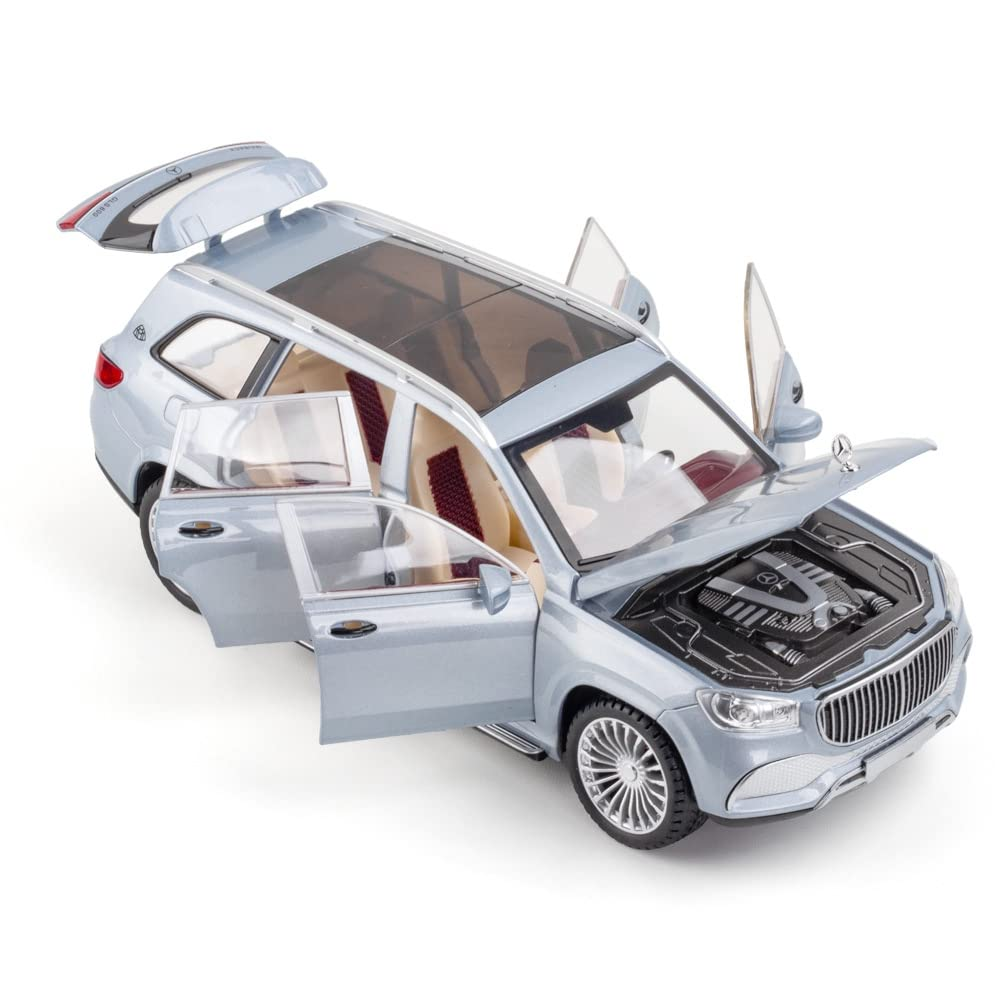 Mercedes-Benz Gls 600 Maybach Die-Cast Model Metro Luxury 1:24 Alloy Model Car With Sound Light Pull-Back Car Toys For Children Kids
