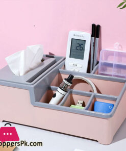 New Home Desk Tissue Case Tissue Holder Makeup Cosmetic Storage Box Organizer Living Room Home Decoration Multifunction