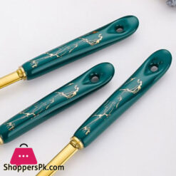 Nordic Design Golden Base Cooking Utensils Set With Golden Stylish Stand 7 Nordic Design Golden Base Cooking Utensils Set With Golden Stylish Stand