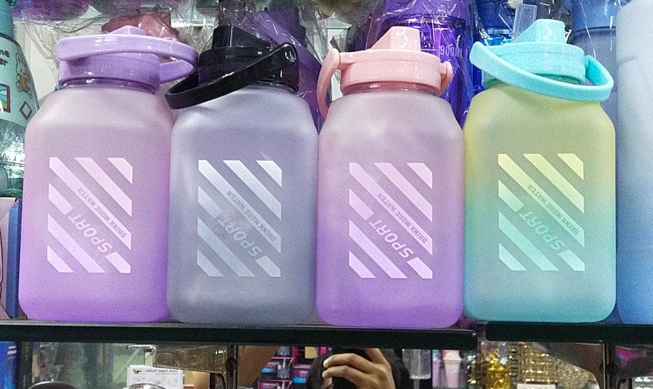 Plastic Water Bottle With Straw Gradient Color Student Portable Outdoor Water Cups Agua 600Ml