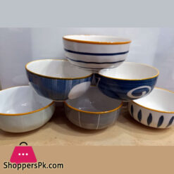 Porcelain Soup Bowls Pack Of 4 (8.5 Oz) - Creative Abstract Shape Art Design Soup Bowl Multi-Design