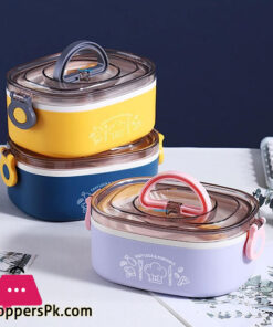 Stainless Steel Lunch Box for Kids Tiffin Box with Fork Lunch Box for Office Women and Men - 600 ML