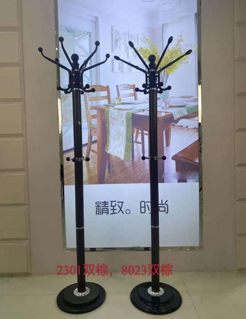 Standing Coat Rack Hanger With Hooks Brown