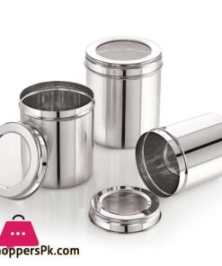 3Pcs Stainless Steel Deep Dabba Container Storage Box With Transparent Top See Through Lid 13 Ivbox 3Pcs Stainless Steel Deep Dabba Container Storage Box With Top See Through Lid Silver