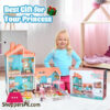 Big Barbie House Diy Dollhouse For Children Mini Bed Sofa Table Kitchen Doll Furniture Miniature Doll House Kids Toys Girl Gifts -140 Pcs