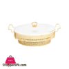 BR04024 12OVAL DISH CANDLE GOLDEN STAND