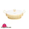 Br04024 12Oval Dish Candle Golden Stand