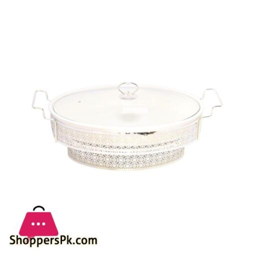 BR05024 12OVAL DISH CANDLE Silver STAND